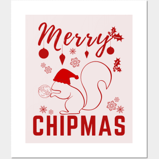 Merry Chipmas Funny meme for chipmunk lovers Posters and Art